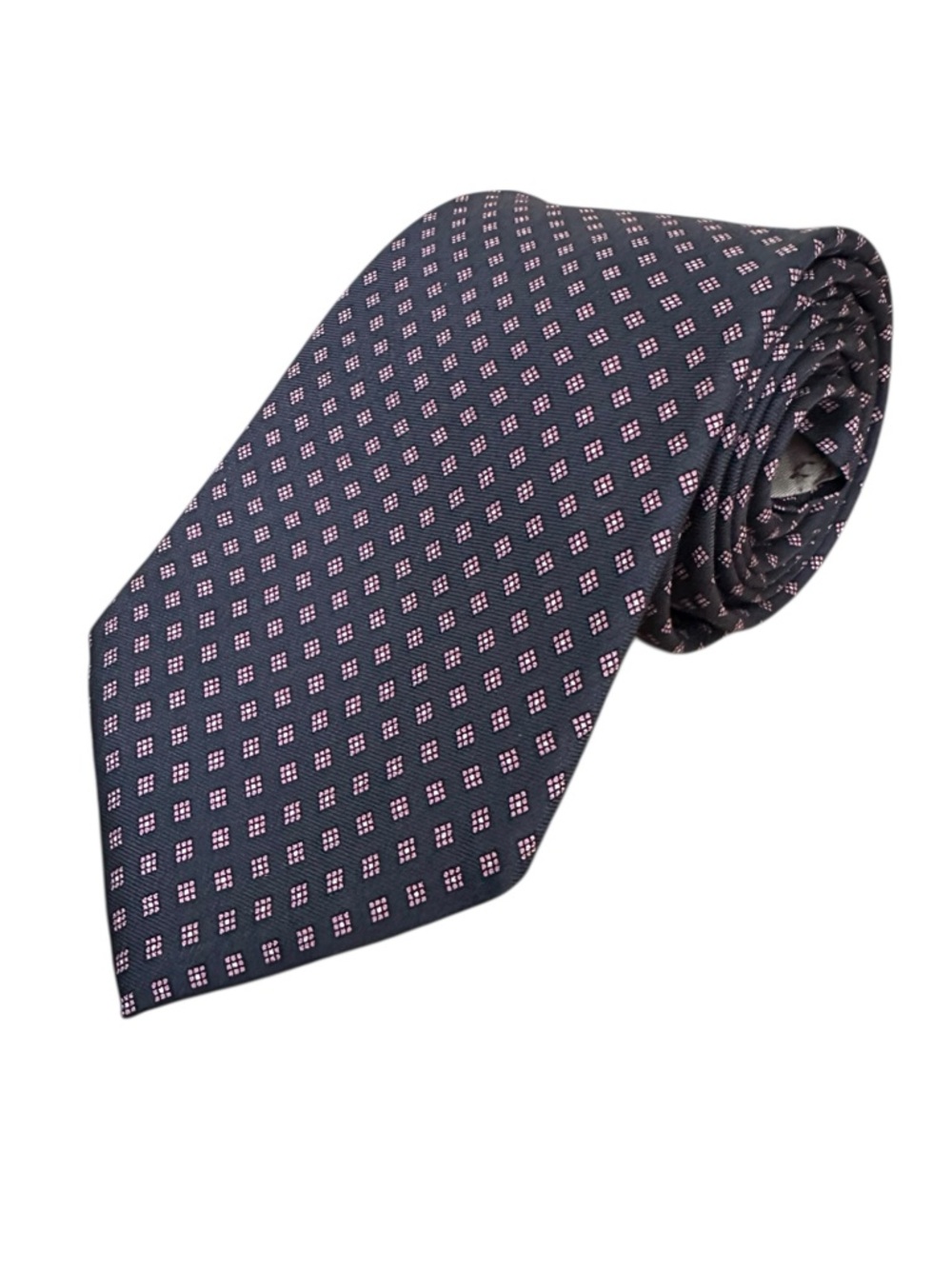 Christian Dior Silk Tie Navy Pink Made USA Italian Fabric Classic Luxury